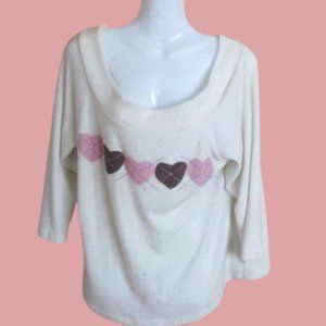 Cute & Sexy Off the Shoulder Heart Sweater XL or 1X